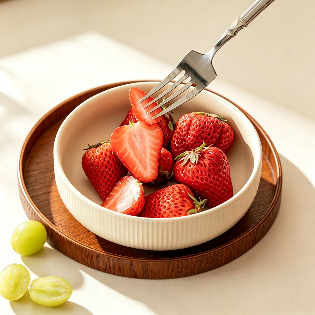 Luxury Ribbed Pedestal Ceramic Fruit Bowl
