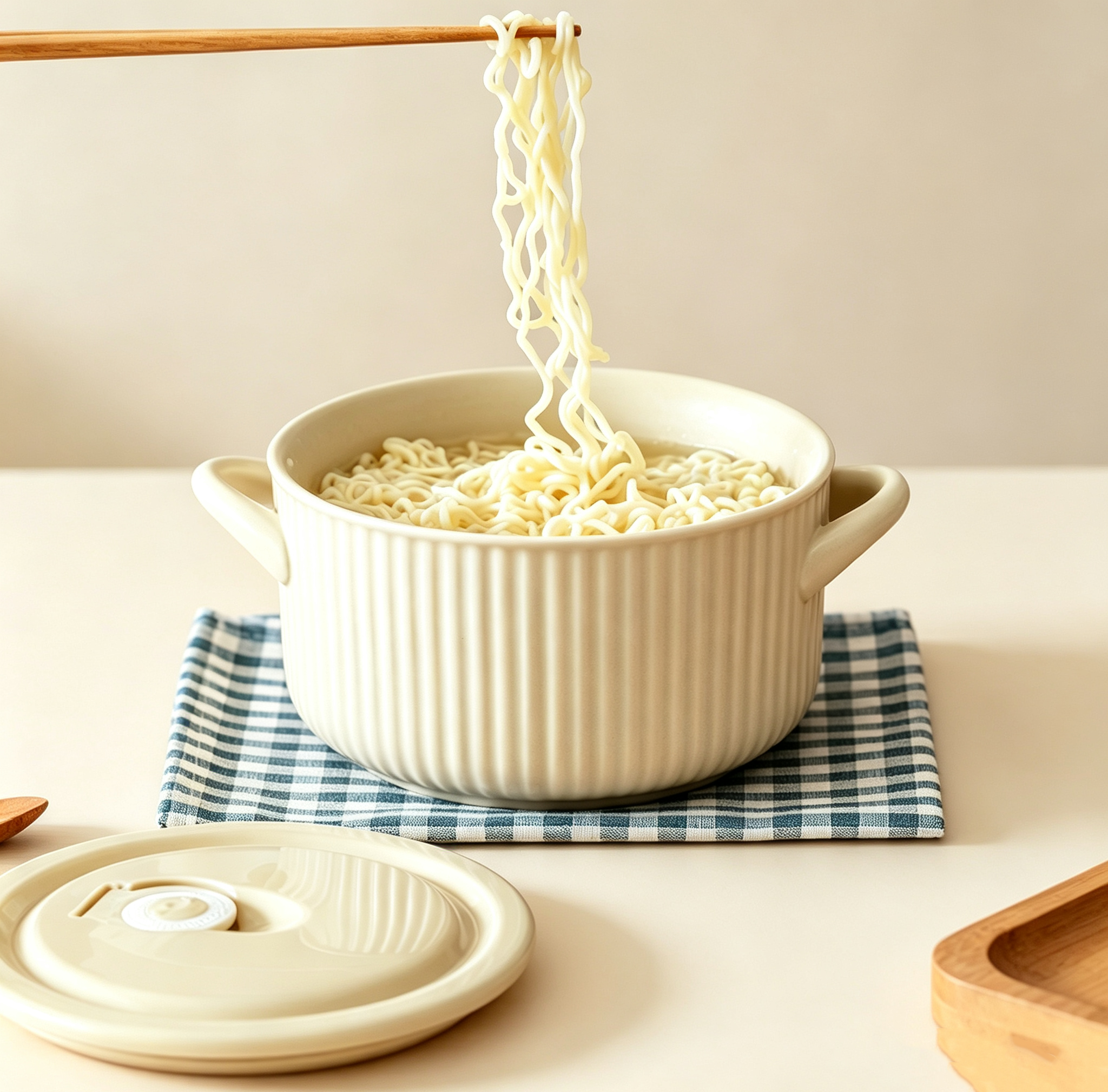 Minimalist Japanese Lidded Noodle Bowl